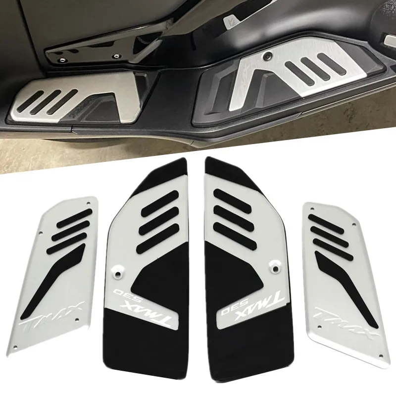 

Motorcycle TMAX530 TMAX Logo Passenger Footboard Steps Foot Pegs Plate Pad Covers For YAMAHA TMAX 530 SX DX Tmax 530 2017-2019