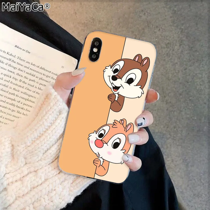 A13 MaiYaCa милый мультфильм белка чип 'Н' Дейл черный чехол для телефона iphone 11 pro 8 7 66S Plus X XS MAX 55S SE XR чехол - Цвет: A13