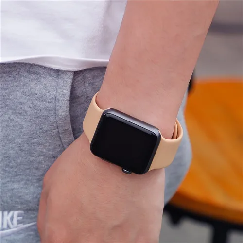 Спортивный ремешок для apple watch band 44 мм 40 мм correa iwatch band 42 мм 38 мм силиконовый браслет apple watch 5 4 3 2 1 Аксессуары