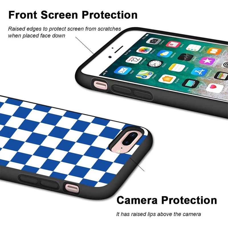 Чехол для телефона iphone 11 Pro Max XR XS MAX X в клетку Apple 8 7 6 5S s Plus Силиконовый ТПУ