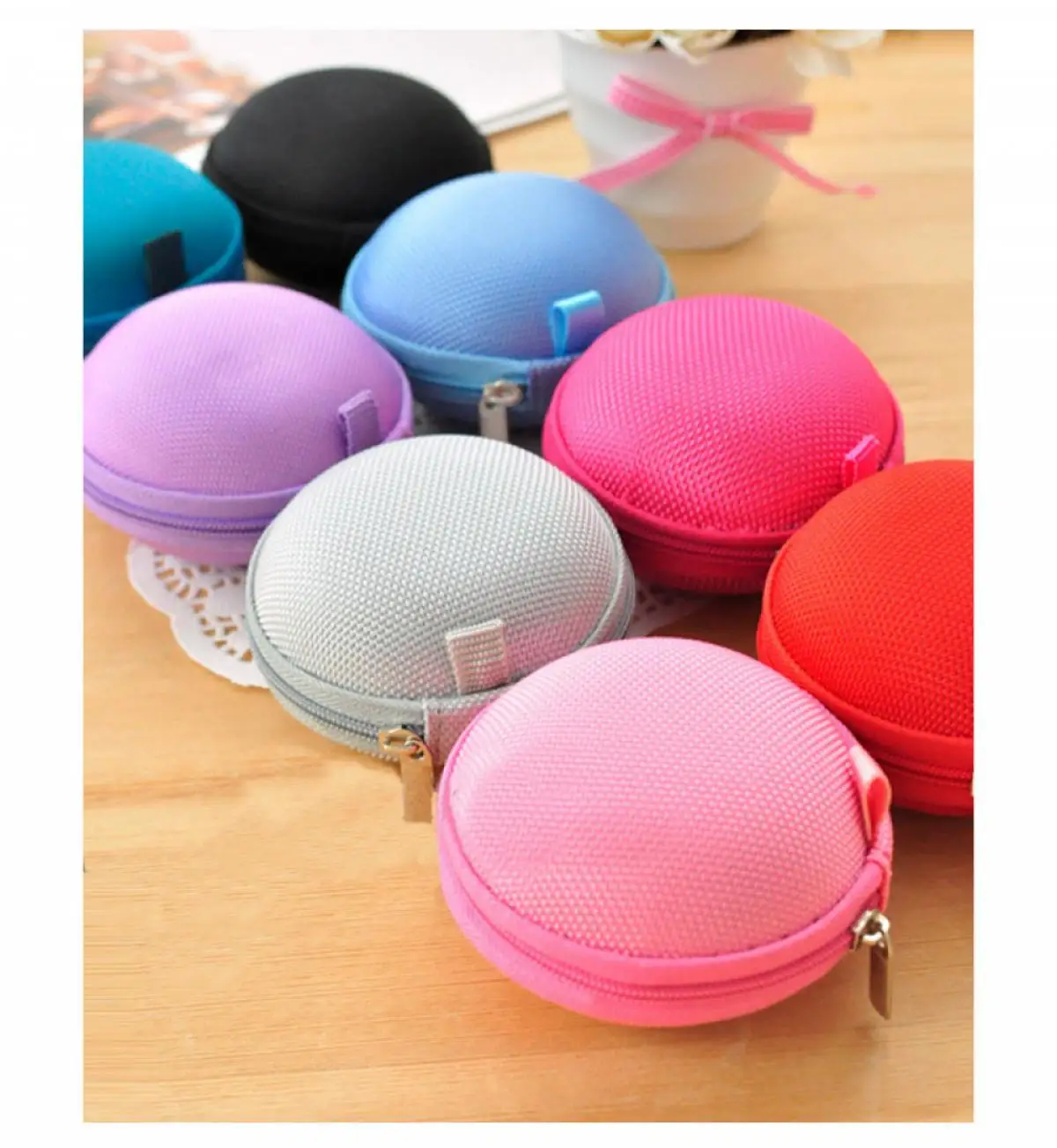 

Universal Earphones CaseEVA Headphone Storage Bag Oval Carrying Soft Bag Case Shell For Wired Headset IPod Memory Cards Outdoor