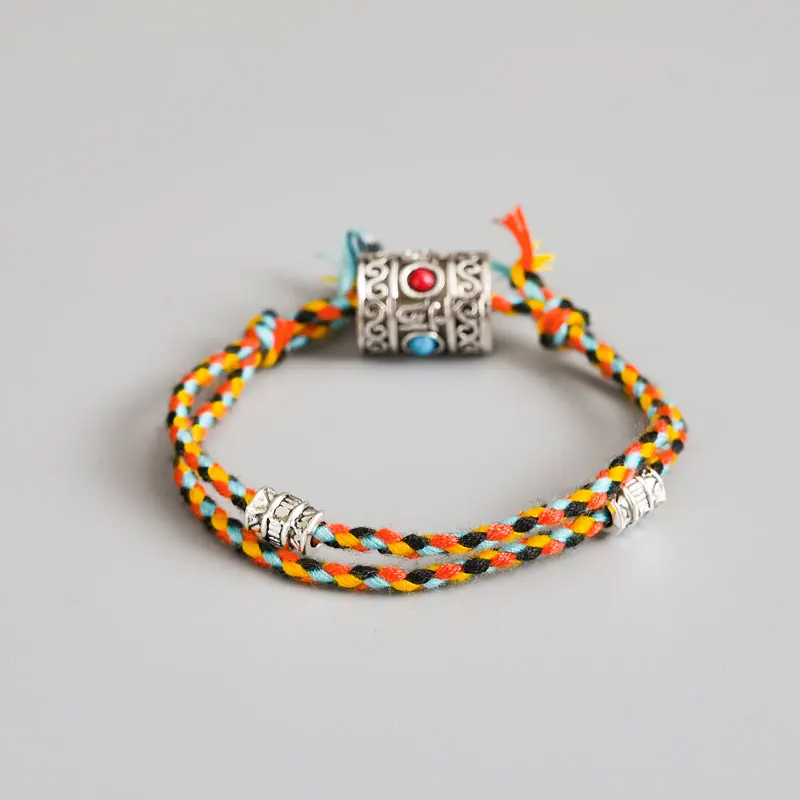 Тибетский буддийский Серебряный Амулет из бисера Шарм-браслеты для женщин и