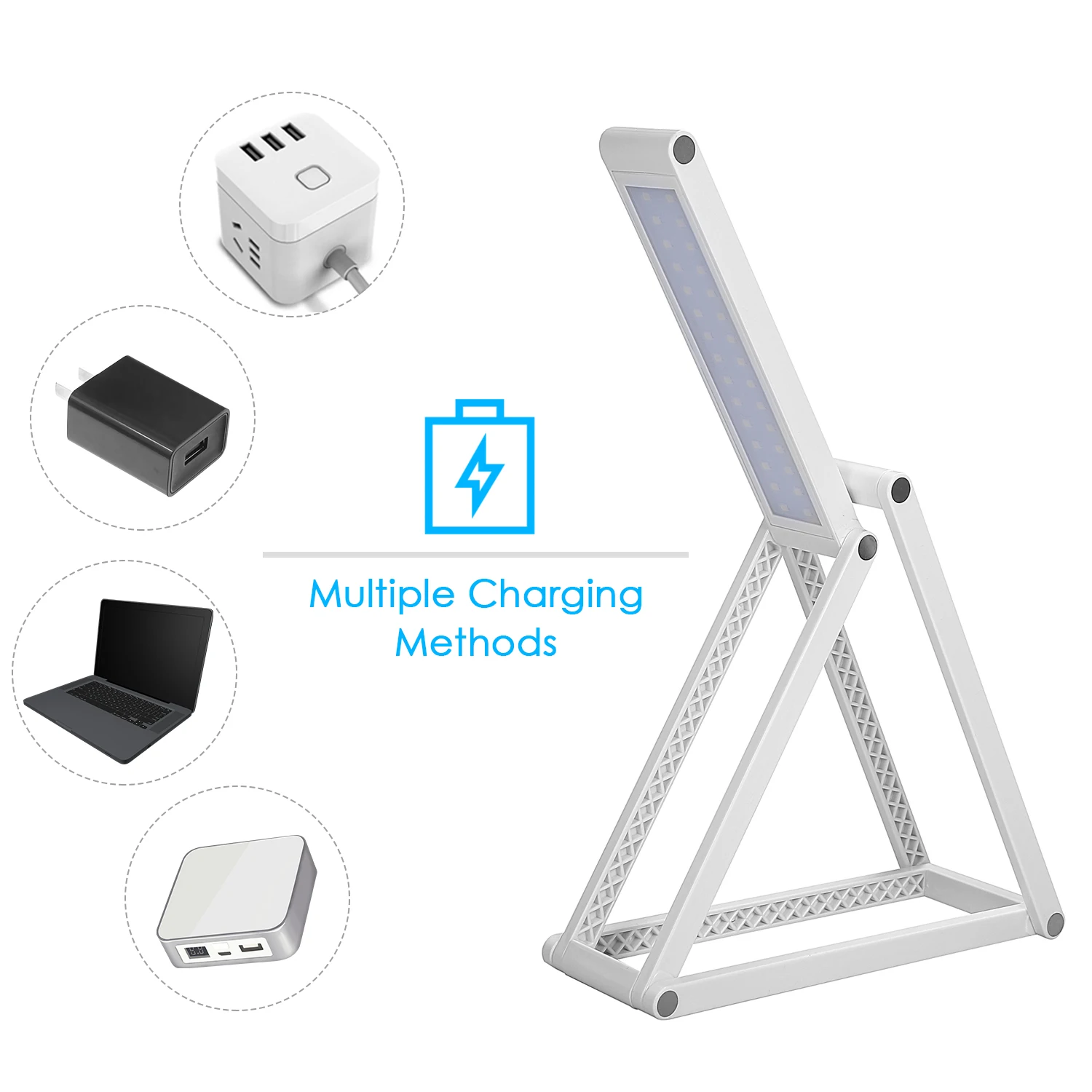 Складная Светодиодная настольная лампа с USB портом для прямой зарядки