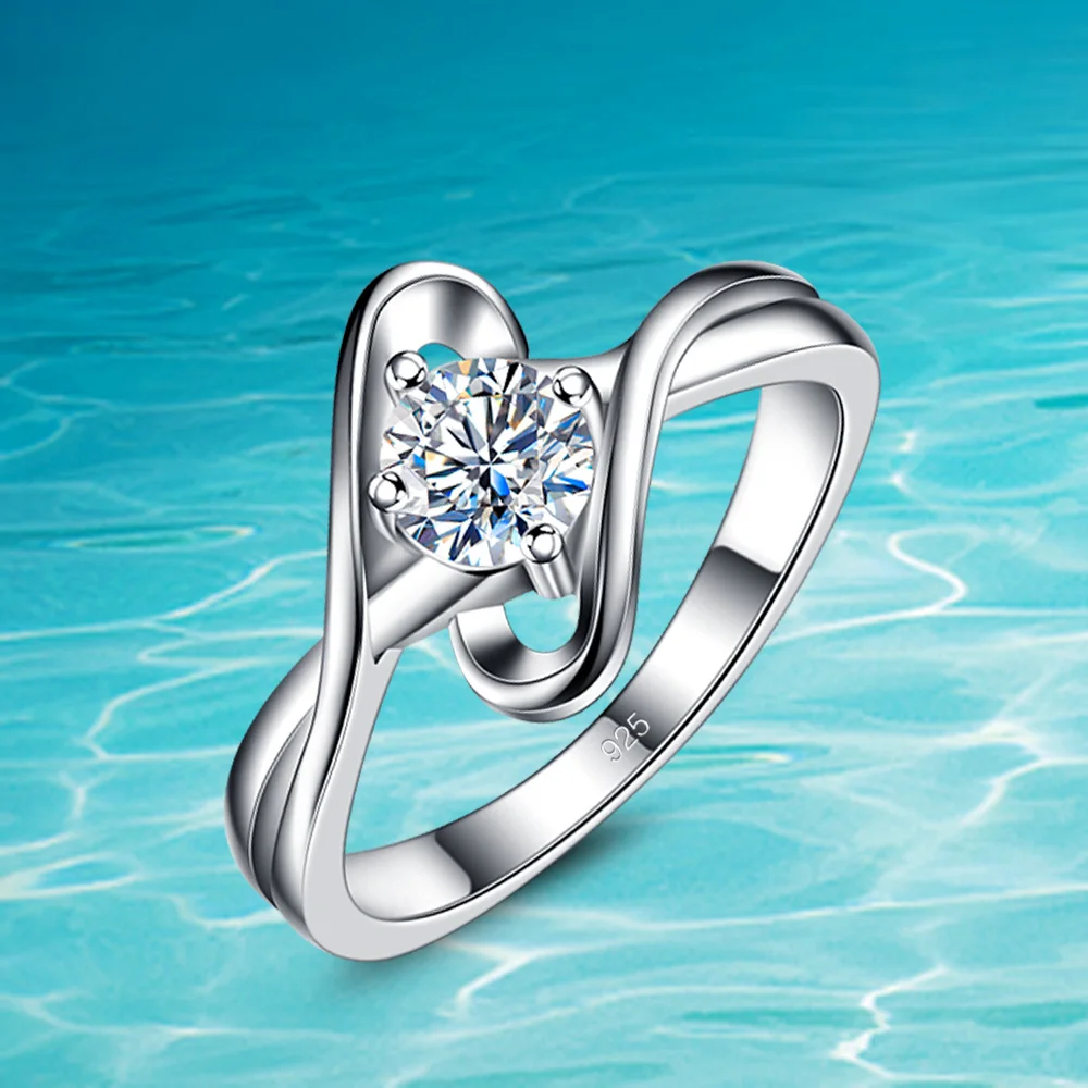 

Popular 925 Silver Jewelry lady's Crystal Ring Zircon Rings for Women Finger Birthday Party Present
