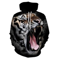 2021 new spring and autumn lovely animal 3d printing wolf tiger oversized hoodie harajuku street hip hop hooded sweatshirts tops