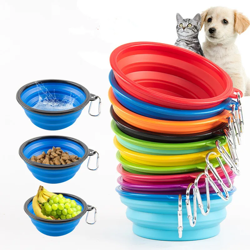 

350ml Large Collapsible Dog Pet Folding Silicone Bowl Outdoor Travel Portable Puppy Food Container Feeder Dish Bowl