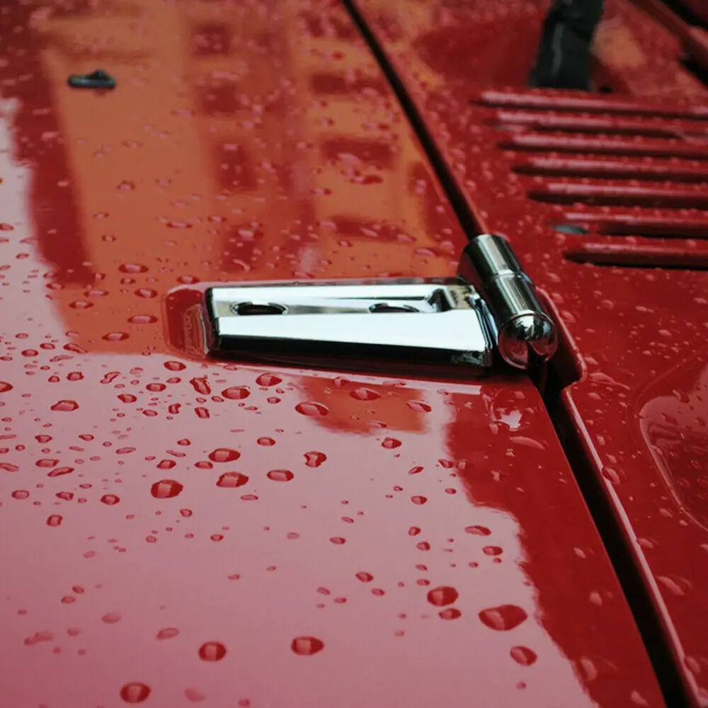 2X автомобильный Стайлинг хромированная отделка капот шарнирные крышки ободок