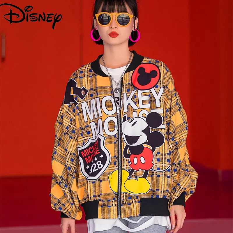 

Disney Ladies Thin Retro Stand-up Collar Fashion Comfortable Jacket Simple Cute Cartoon Age-reducing Casual Jacket