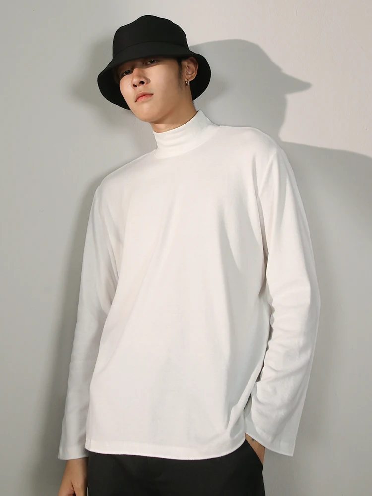 

2020 new half a turtleneck simple fashion popular male youth loose spring
