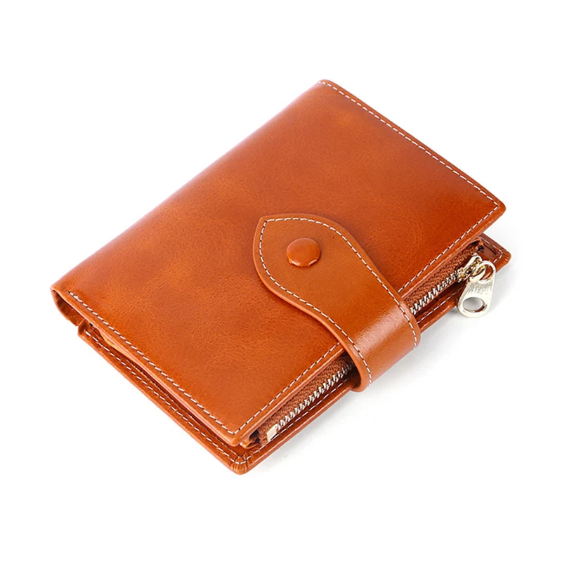 New Arrivals Genuine Leather Short Style Woman Zipper Purse For Ladies Large Capacity Women Wallet  Hot Brand Female Wallets