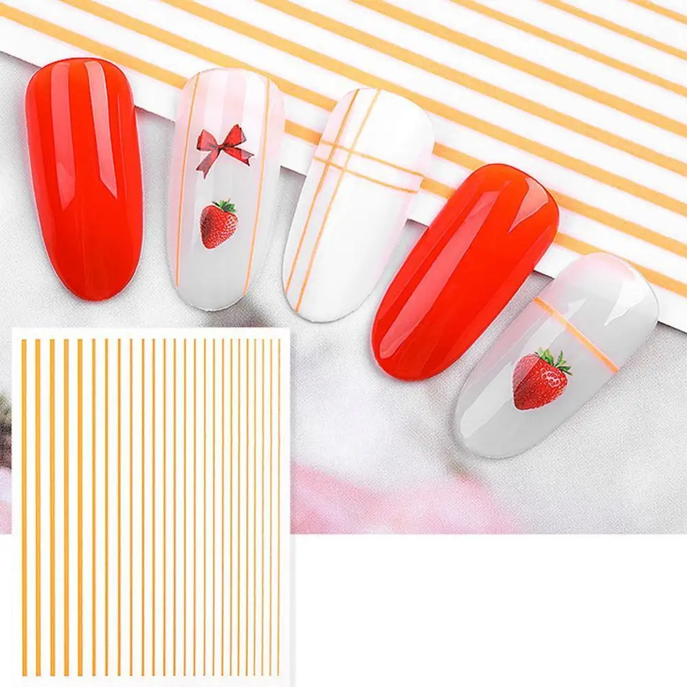 Флуоресцентные полосы для маникюра 3D наклейки дизайна ногтей радужные неоновые