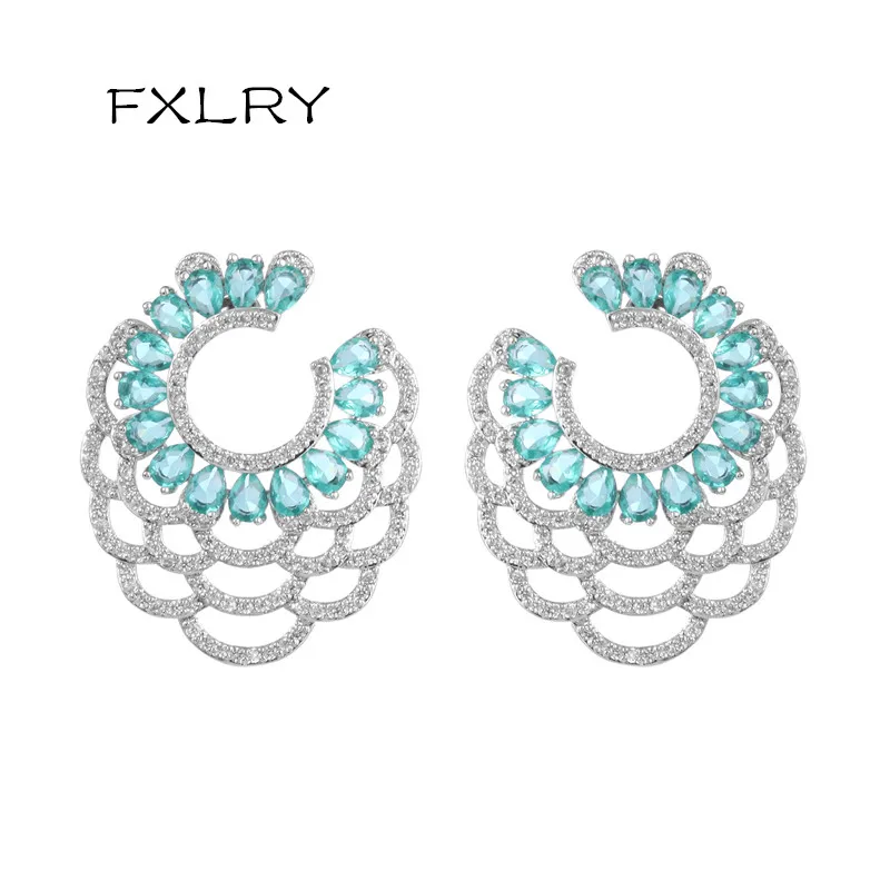 

Женские Кружевные серьги FXLRY, в европейском и американском стиле, с микроинкрустацией из циркония, ювелирные украшения вечерние