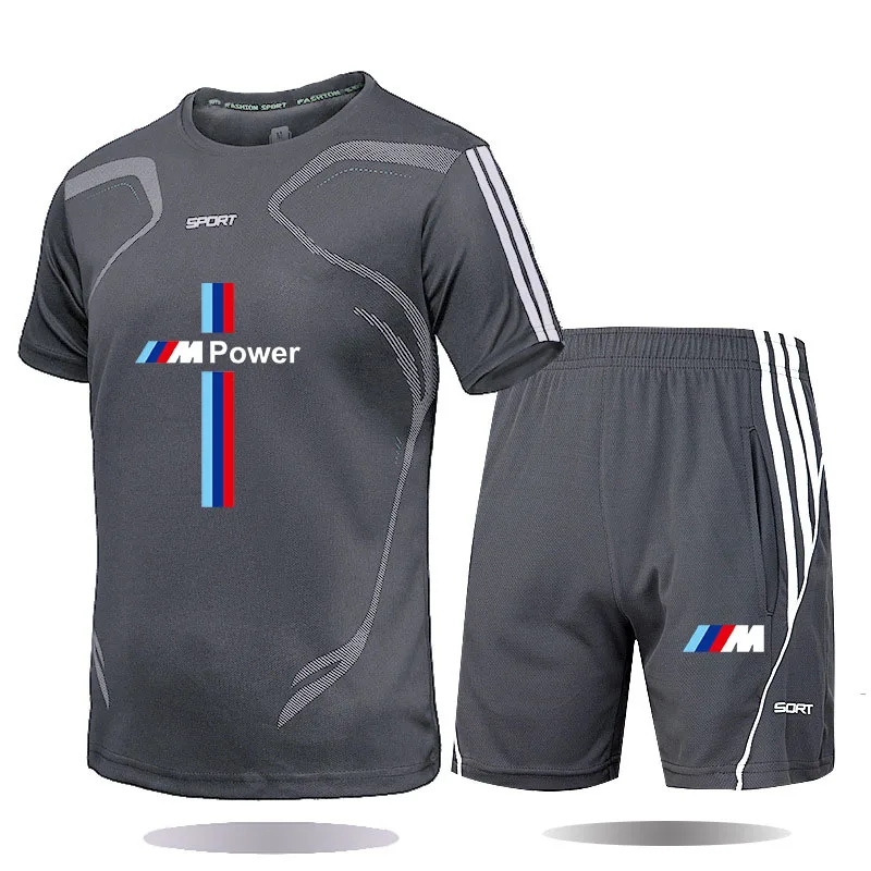 

2021 new T-shirt 2-piece sportswear men's short-sleeved + pants fashion printed sportswear suit casual sports men's clothing