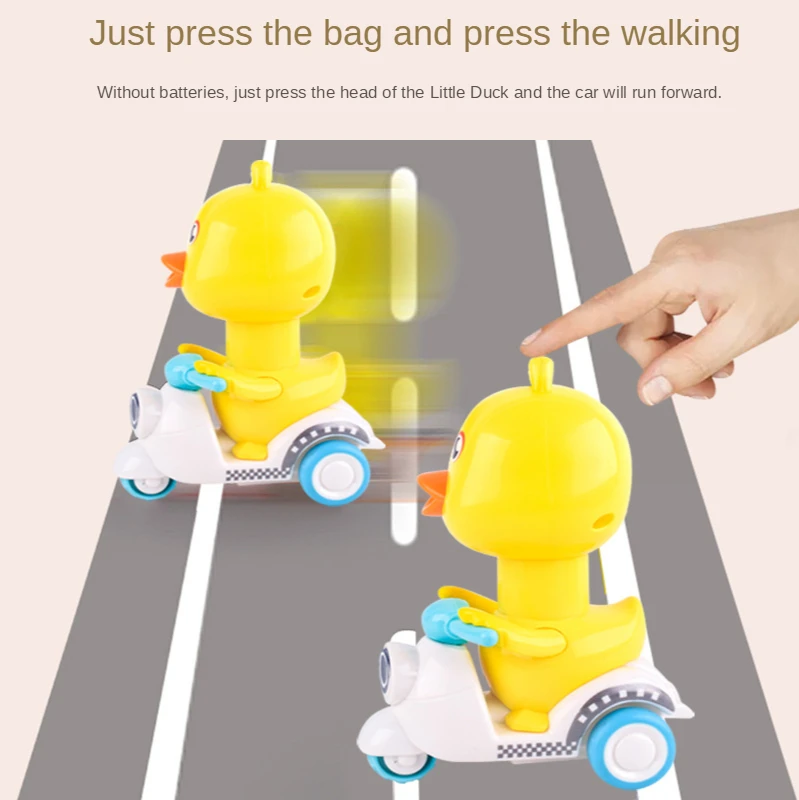 

Press Back Force Net Red Duckling Toy Car Cartoon Inertia Budding Duck Motorcycle Children's Toys Christmas Toys Funny Hot Toys