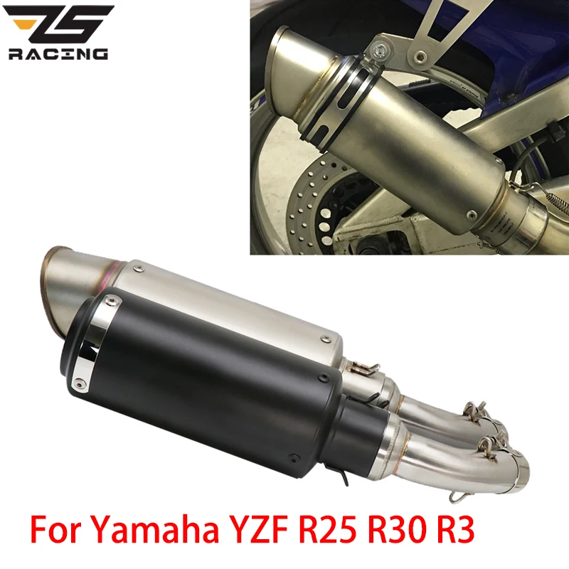 Выхлопной глушитель ZS для гоночного мотоцикла средняя труба с SC выхлопом Yamaha YZF R25