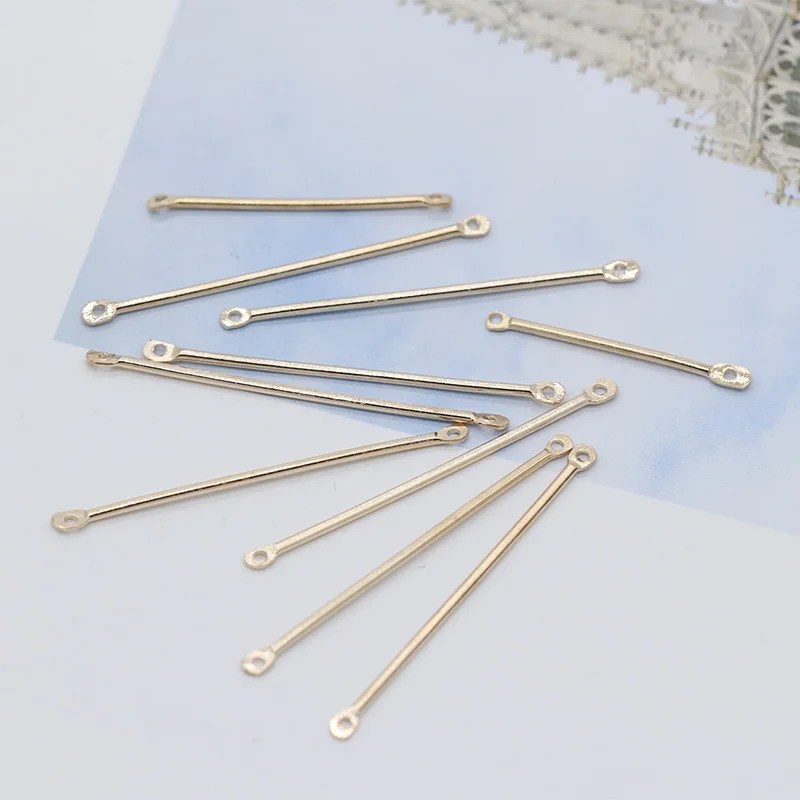 100p 16/20/25/30/35/40mm Silver Gold plated Metal Bar Link Connectors jewelry Necklace Making Findings 2-Holes | Украшения и