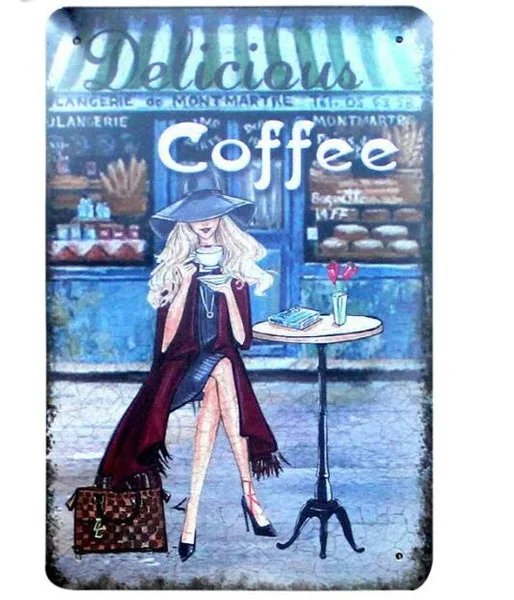 Кафе Кофе меню Декор Чай по всем причинам винтажные металлические знаки домашний