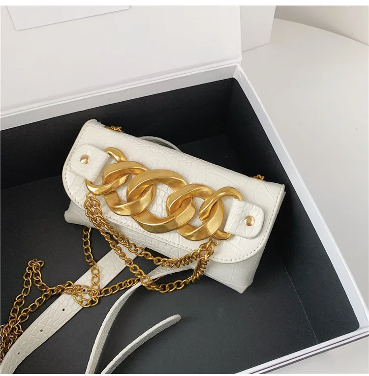 

Women's Bag 2021 New European Retro Crocodile Bra Bag Fashion Chain Waist Bag Shoulder Bag