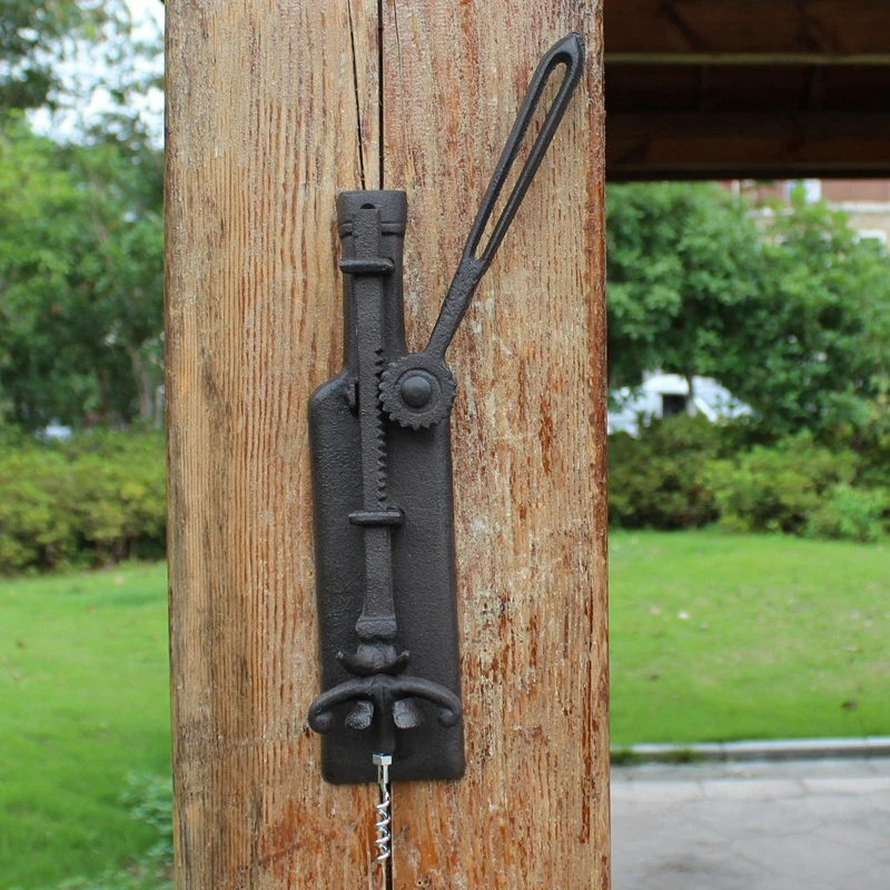 Чугунный настенный штопор для винных бутылок античная Черная Металлическая