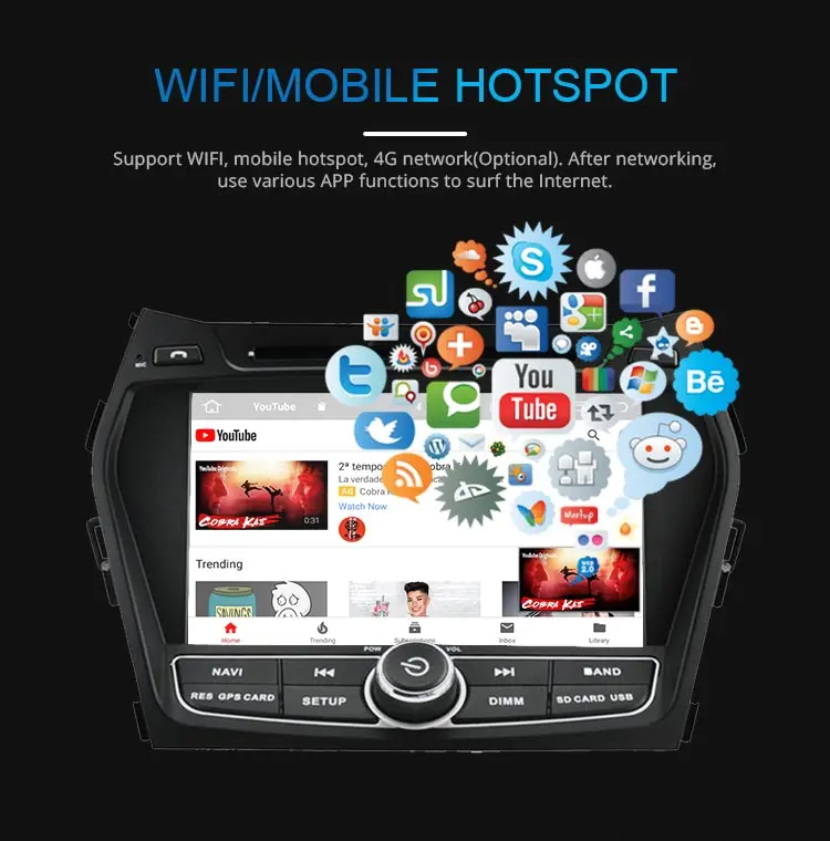 JDASTON Android 9,0 автомобильный dvd-плеер для hyundai IX45/Santa fe 2013 wifi Мультимедиа gps стерео 2 Din Автомобильный магнитофон