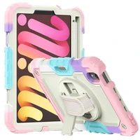 for ipad mini6 2021 case kids safe foam shockproof shoulder hand strap stand tablet cover