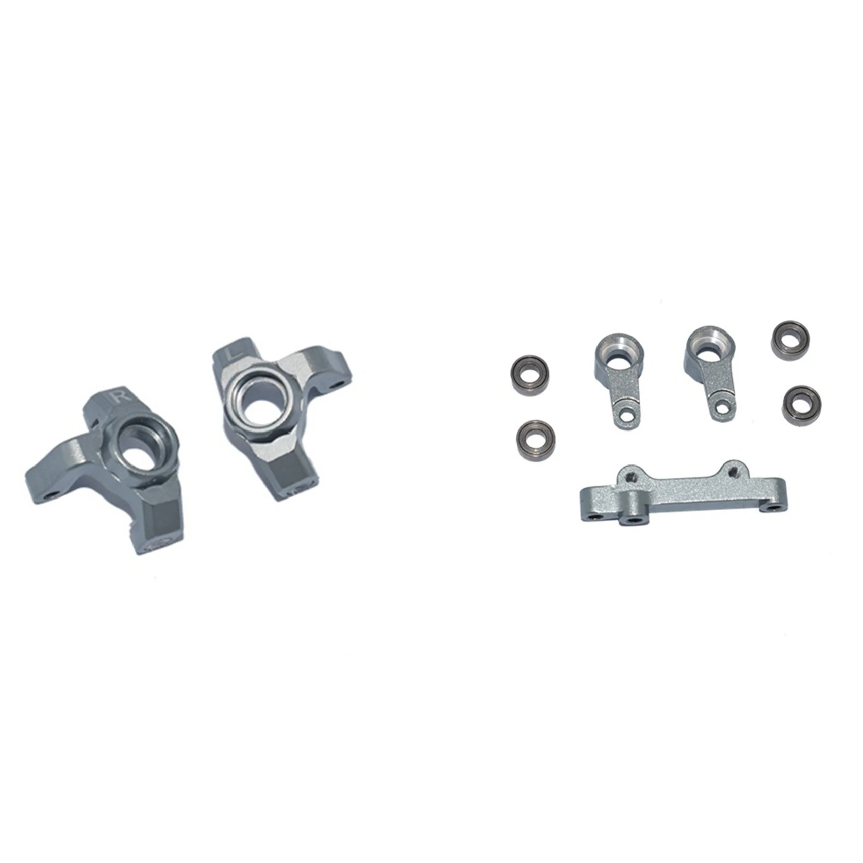 

2 Set RC Car Part: 1 Set Metal Front Steering Cup Knuckle & 1 Set Metal Steering Group Assembly Set