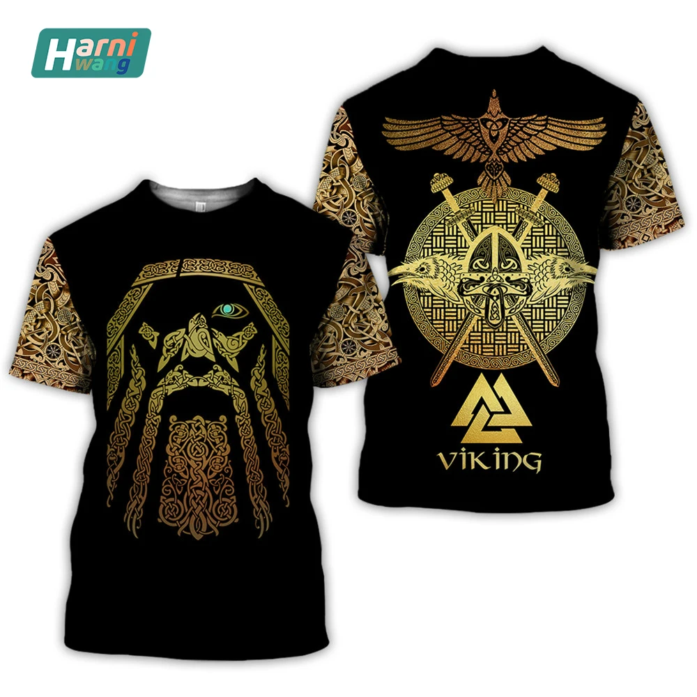 

2020 latest Viking symbol printed T-shirt men's summer short-sleeved unisex T-shirt top 0 Harajuku T-shirt men's street hip-hop1