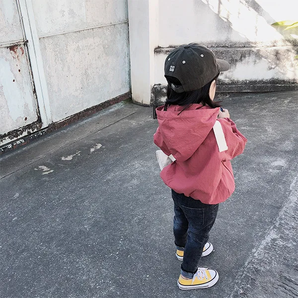 Ветрозащитное пальто с капюшоном в Корейском стиле для мальчиков 3 цвета