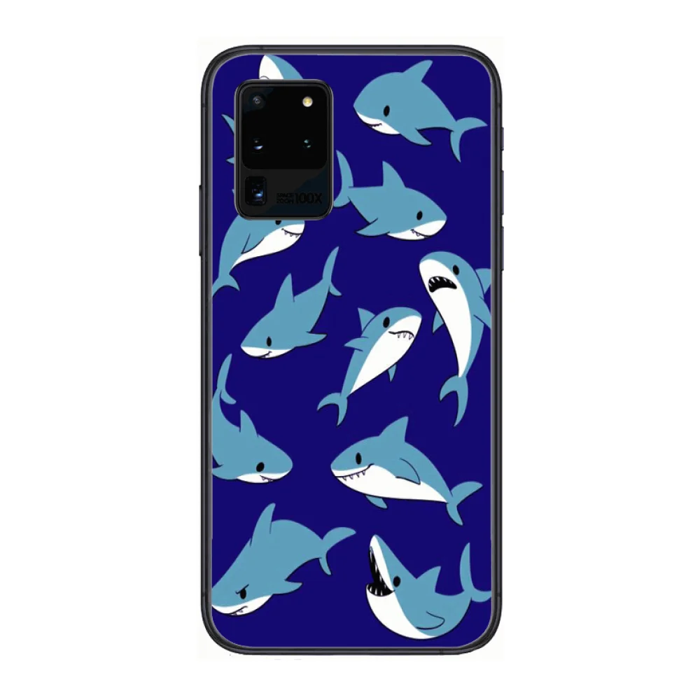 

Shark Cartoon Phone cover hull For SamSung Galaxy S 6 7 8 9 10 20 Plus Edge E 5G Lite Ultra black soft bumper