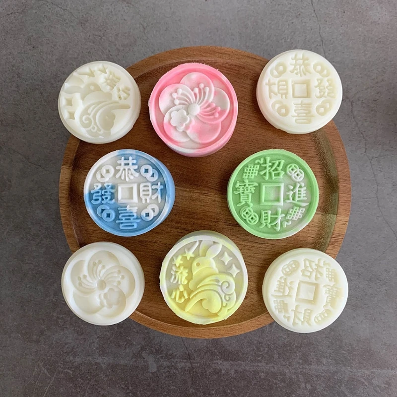 50 г Mooncake плесень 4 марки кролик печенья резак ручной пресс зеленый бобы торт