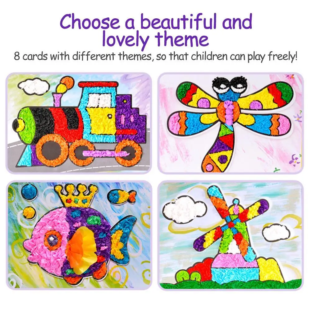 

8pcs/Set Arts And Crafts DIY Kits For Kids Paper Creative Kindergarten Montessori Educational Toys Handicraft Fun Home Activity