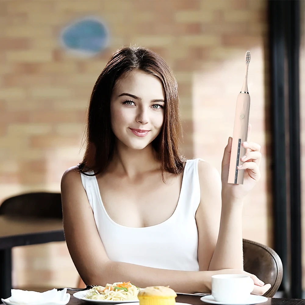 Новая умная электрическая зубная щетка с 4 режимами ультра звуковая USB