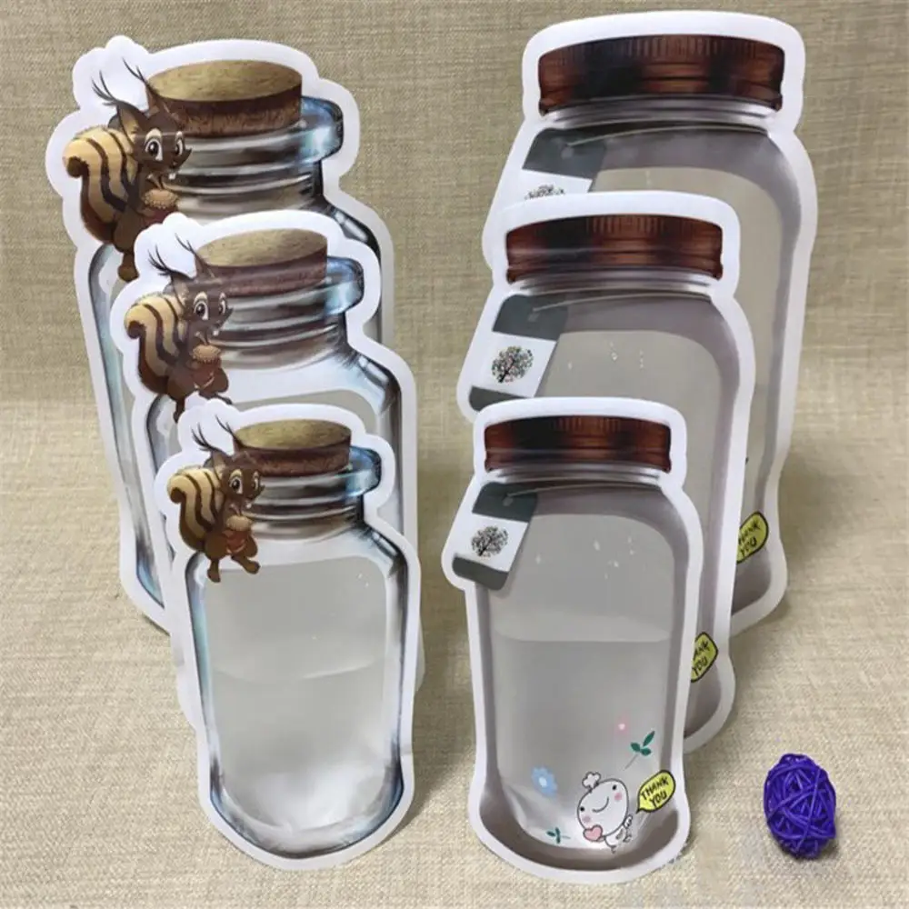 

3 Sizes Food Storage Container Portable Reusable Mason Jar Bottles Bags Food Snack Zipper Bags Seal Cans Kitchen Supply