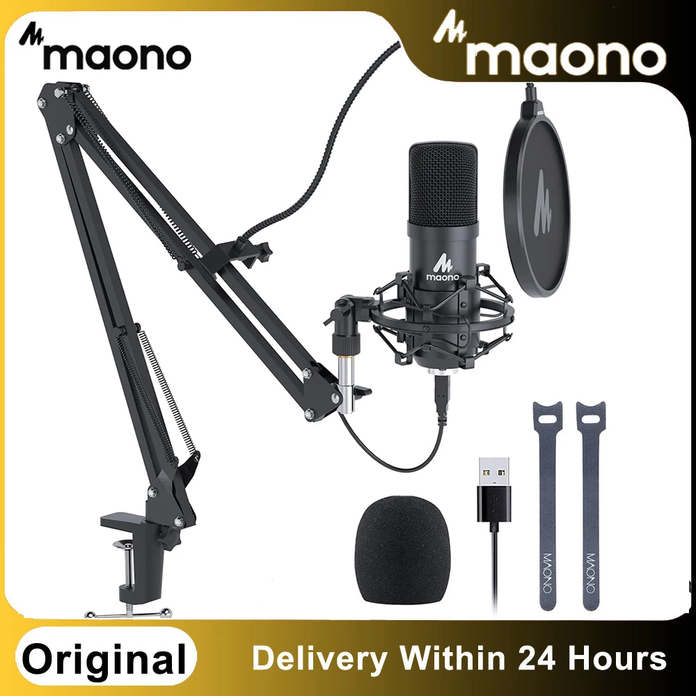 

MAONO AU-A04 USB Microphone Kit 192KHZ/24BIT Professional Podcast Condenser Mic Studio Recording Mikrofon For PC Karaoke Youtube