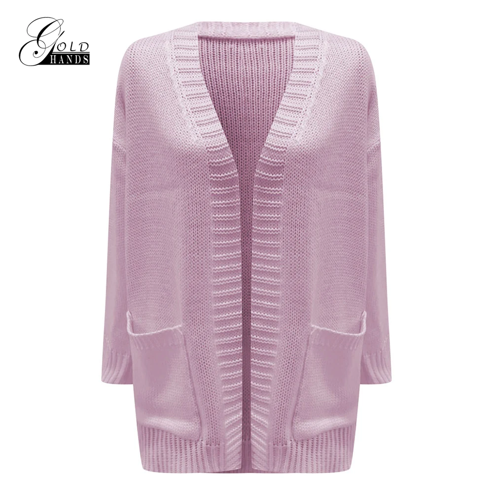Золотые руки 2019 Зима Осень Твердые Карманы шерстяной кардиган женский