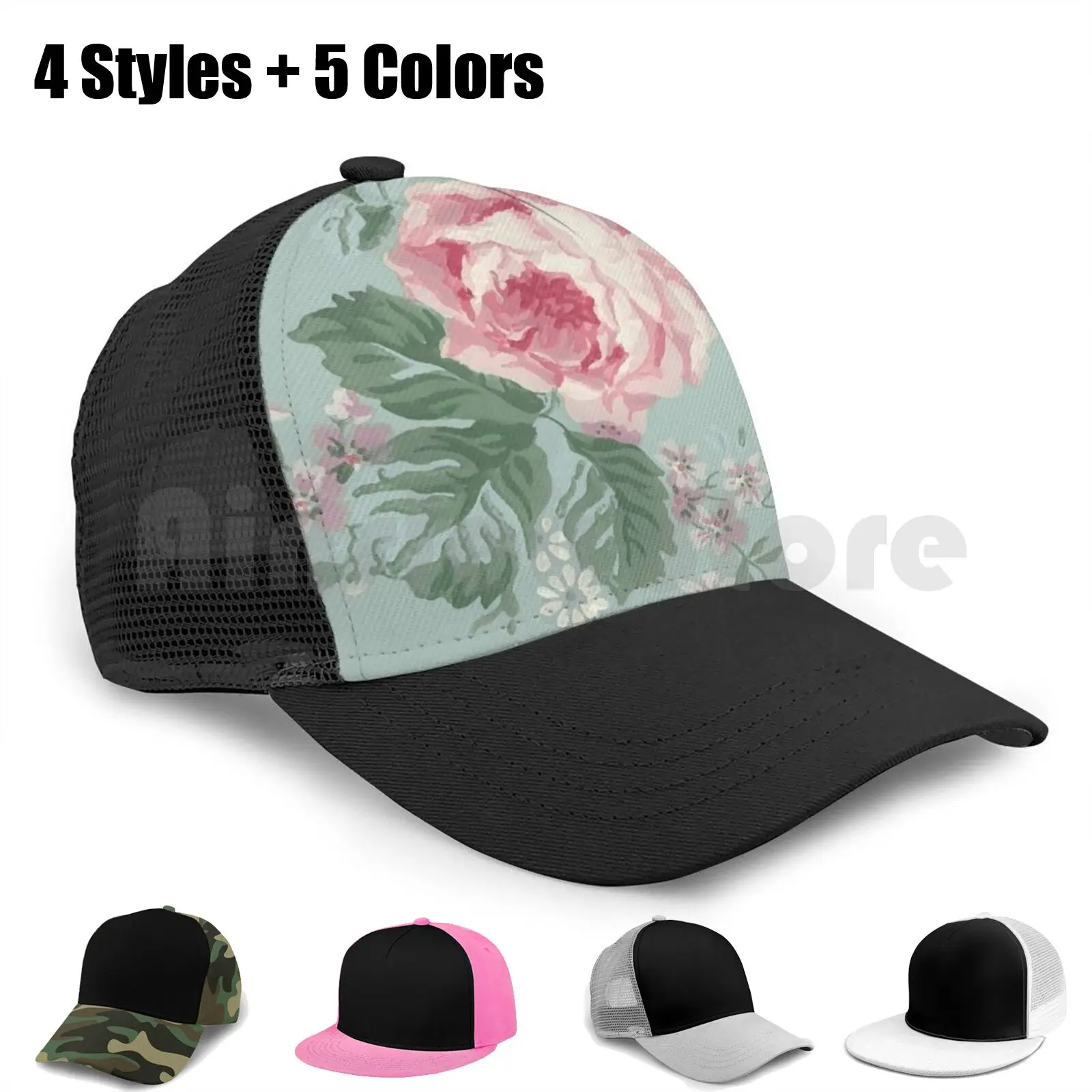 

Бейсболка с розами, регулируемая, в стиле хип-хоп