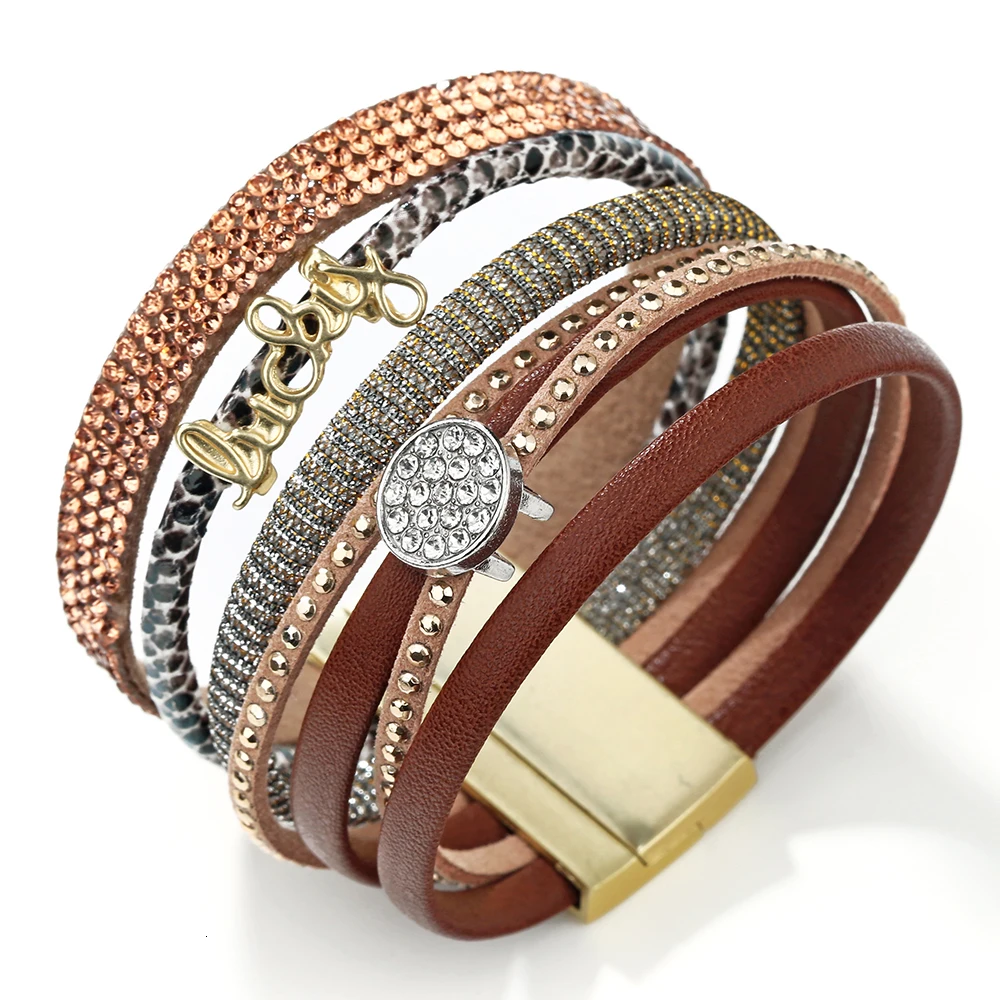 Pulseras Mujer, модный кожаный браслет, магнитные браслеты и браслеты для женщин и мужчин, ювелирное изделие, очаровательный Pulseira masculina