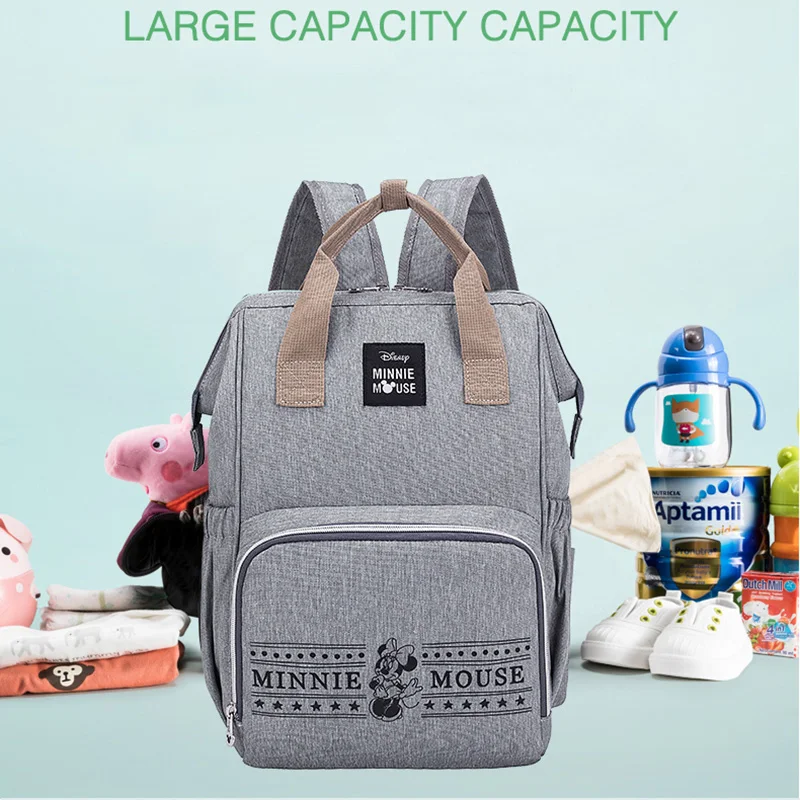 

Disney Minnie Mickey Diaper Bag Backpack for Mummy Maternity Bag for Stroller Bag Large Capacity Baby Nappy Bag Organizer New