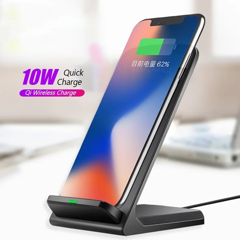 

7SKL 10W Wireless Charging Stand Holder Qi Induction Charger for Samsung S20 S10 Note 9 8 For iPhone 12 11 Pro X Xs Max Xr