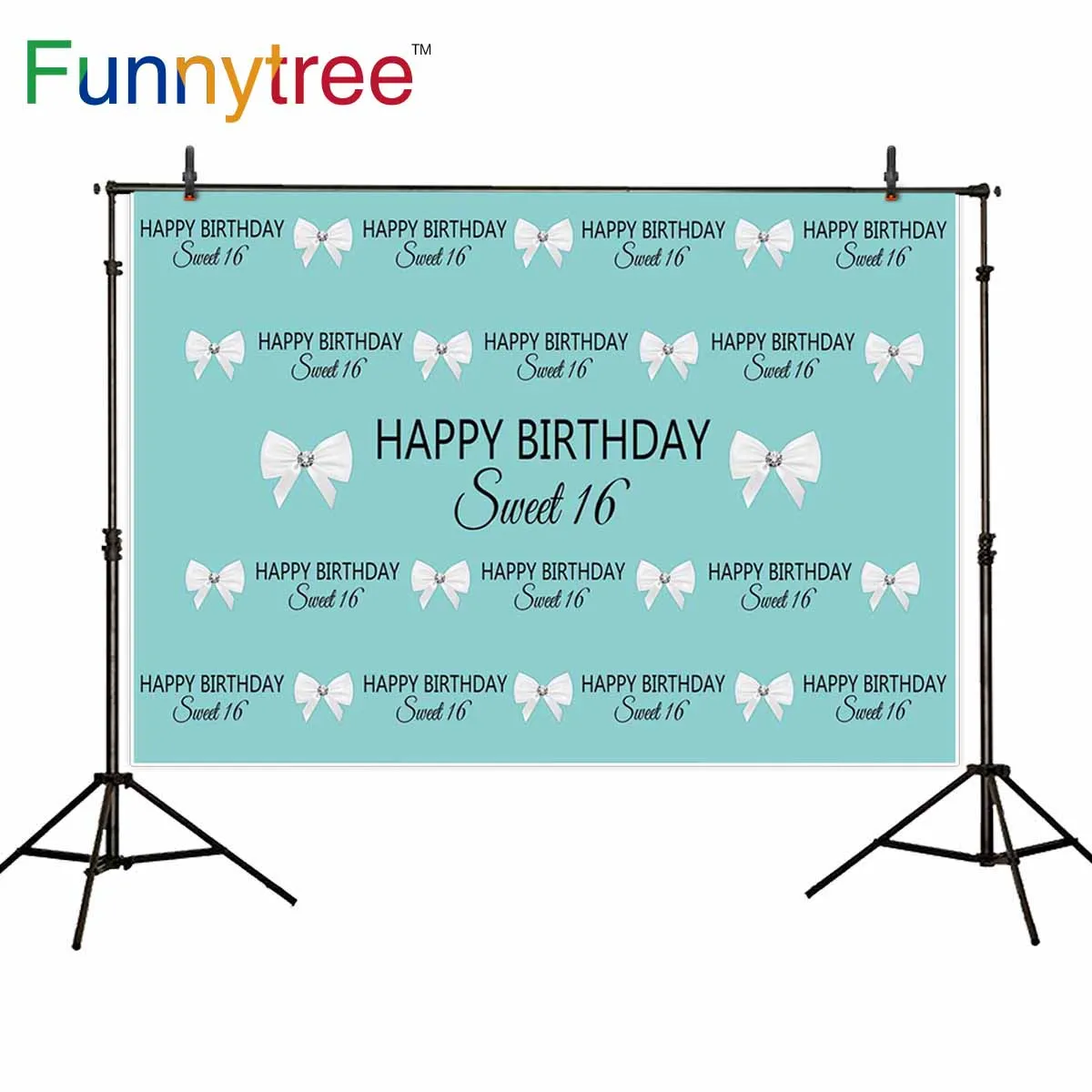 

Funnytree фон для фотостудии Сладкий День Рождения вечерние Тиффани синий бант фон для детской фотосъемки фотобудка для фотосессии