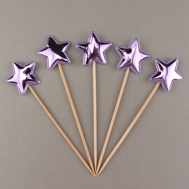 purple star 5pcs Cakelove 5 шт/лот Прекрасный Сердце Звезда Корона торт Топпер для с изображением пирожного на день рожденья Детские флажки для душа вечерние свадебные украшения - Цвет: purple star 5pcs