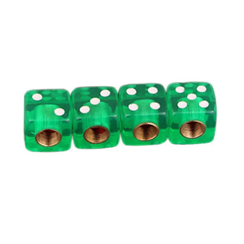 

4pcs Dice Shape Car Wheel Tire Air Valve Stem Cover Dust Cap Bicycle Valve R3ME