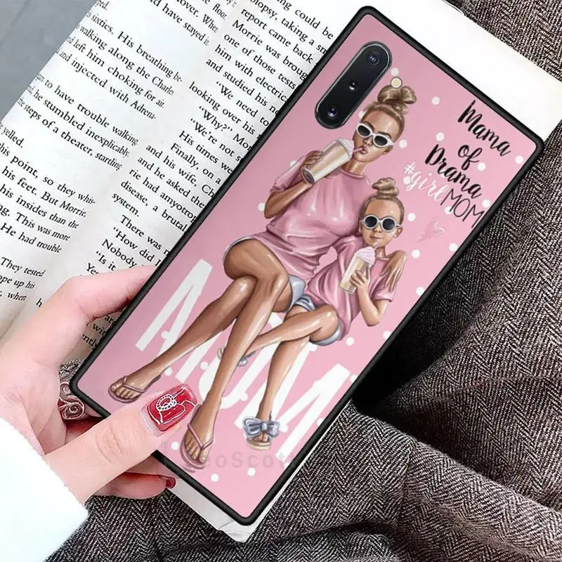 

Woman Fashion girl Super Mom baby Phone Case For Samsung Galaxy S8 S9 S10 Plus S10E Note 3 4 5 6 7 8 9 10 Pro Lite cover