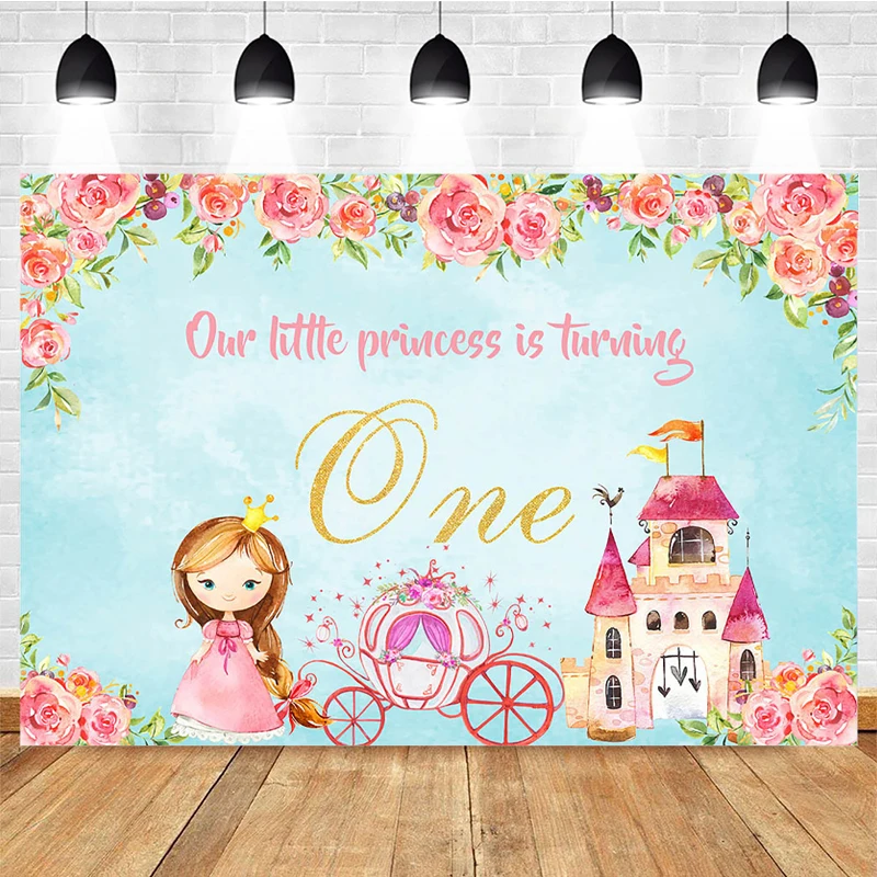 

Mocsicka 1st Birthday Party Photography Background Princess Castle Decoration Newborn Baby Photo Backdrop Studio