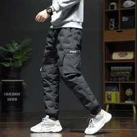 casual fashion 80 white duck down padded thicken winter warm down pants men joggers sportswear sweatpants thermal down trousers