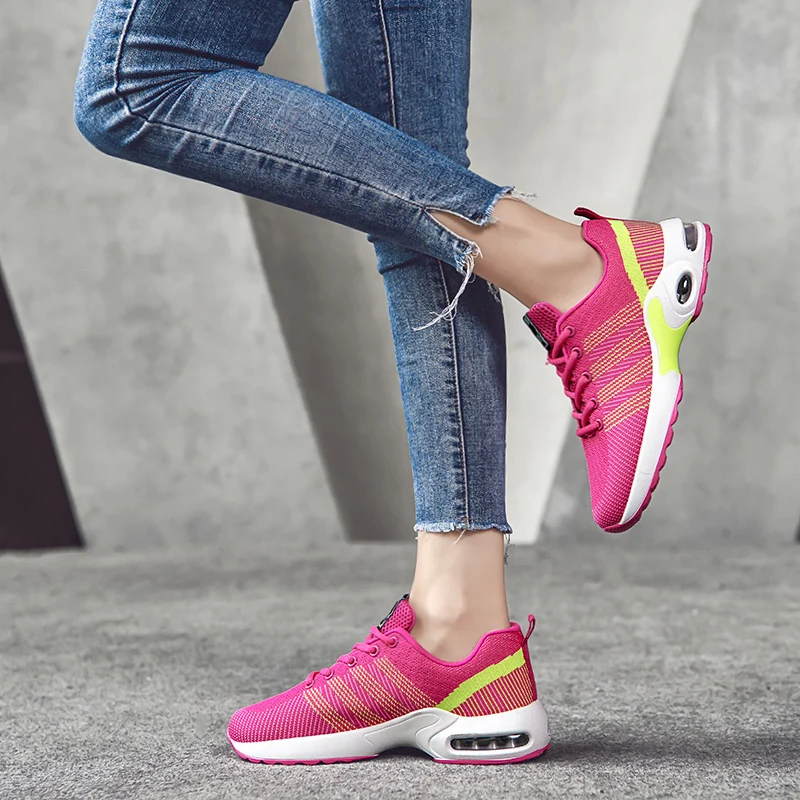 Women's Air Cushion Sports Running Shoes Fashion Breathable Sneakers Mesh Soft Sole Frenulu Casual Athletic Lightweight | Спорт и