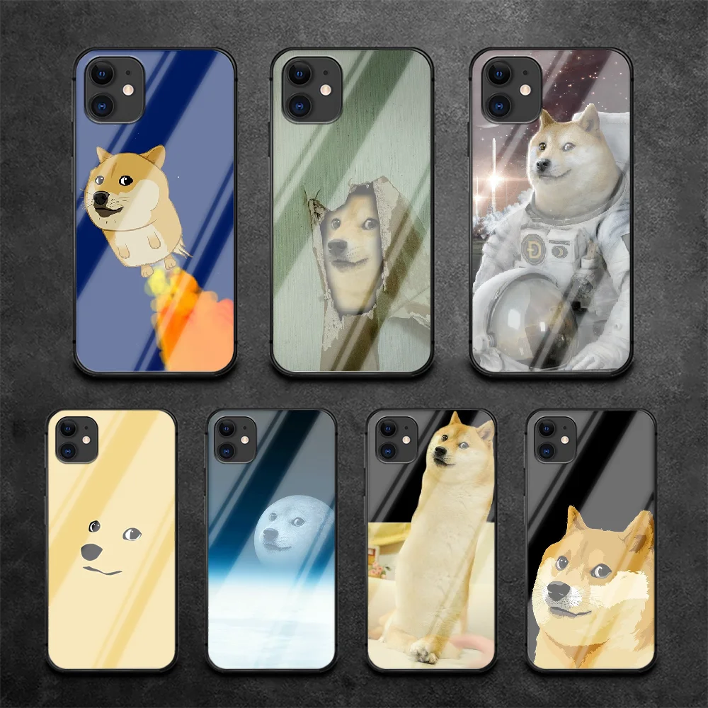 Забавный телефонный чехол Doge Meme из закаленного стекла для IPhone 6 6S 7 8 11 12 X Xr Xs Se 2020 Pro