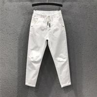 white jeans women vintage high waistharem denim pants summer 2022 korean fashion streetwear baggy jeans vaqueros mujer