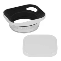 haoge square metal lens hood hollow out designed with 49mm adapter ringcap for fuji finepix x100 x100s x100t x70 x100f x100v