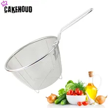 CAKEHOUD Жарка инструменты для приготовления пищи из нержавеющей стали складной фритюрница корзина жарки фильтр для сковороды пищевой дуршлаг. Утечки масла. Какао-сито